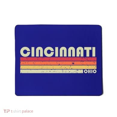 Cincinnati Oh Ohio Funny City Home Roots Gift Retro 70s 80s Gift Mousepad