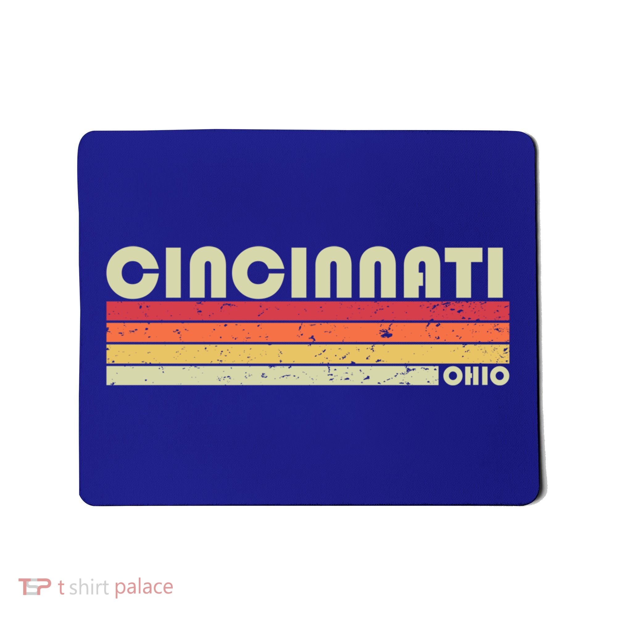 Cincinnati Oh Ohio Funny City Home Roots Gift Retro 70s 80s Gift Mousepad