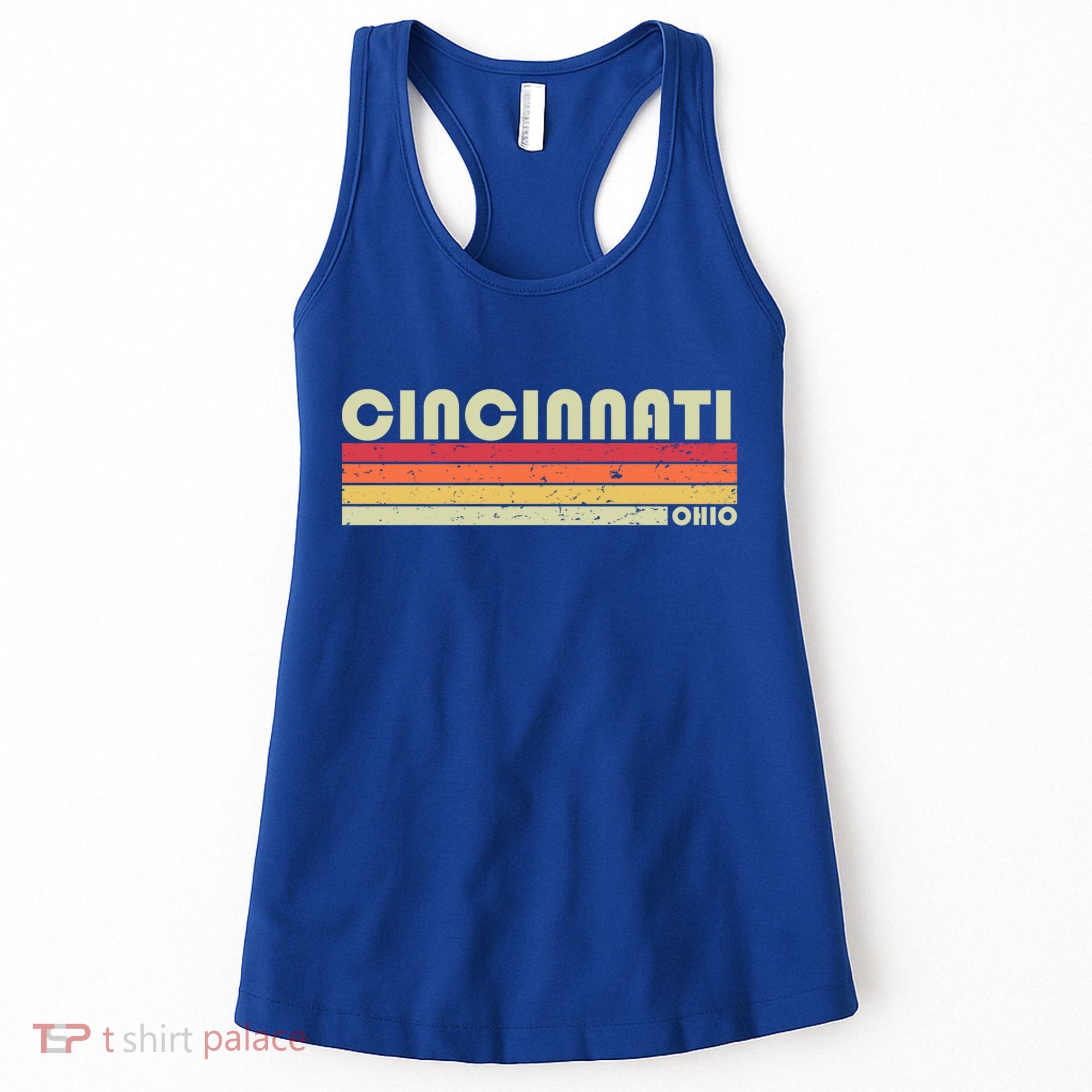 Cincinnati Oh Ohio Funny City Home Roots Gift Retro 70s 80s Gift Women's Tank Top