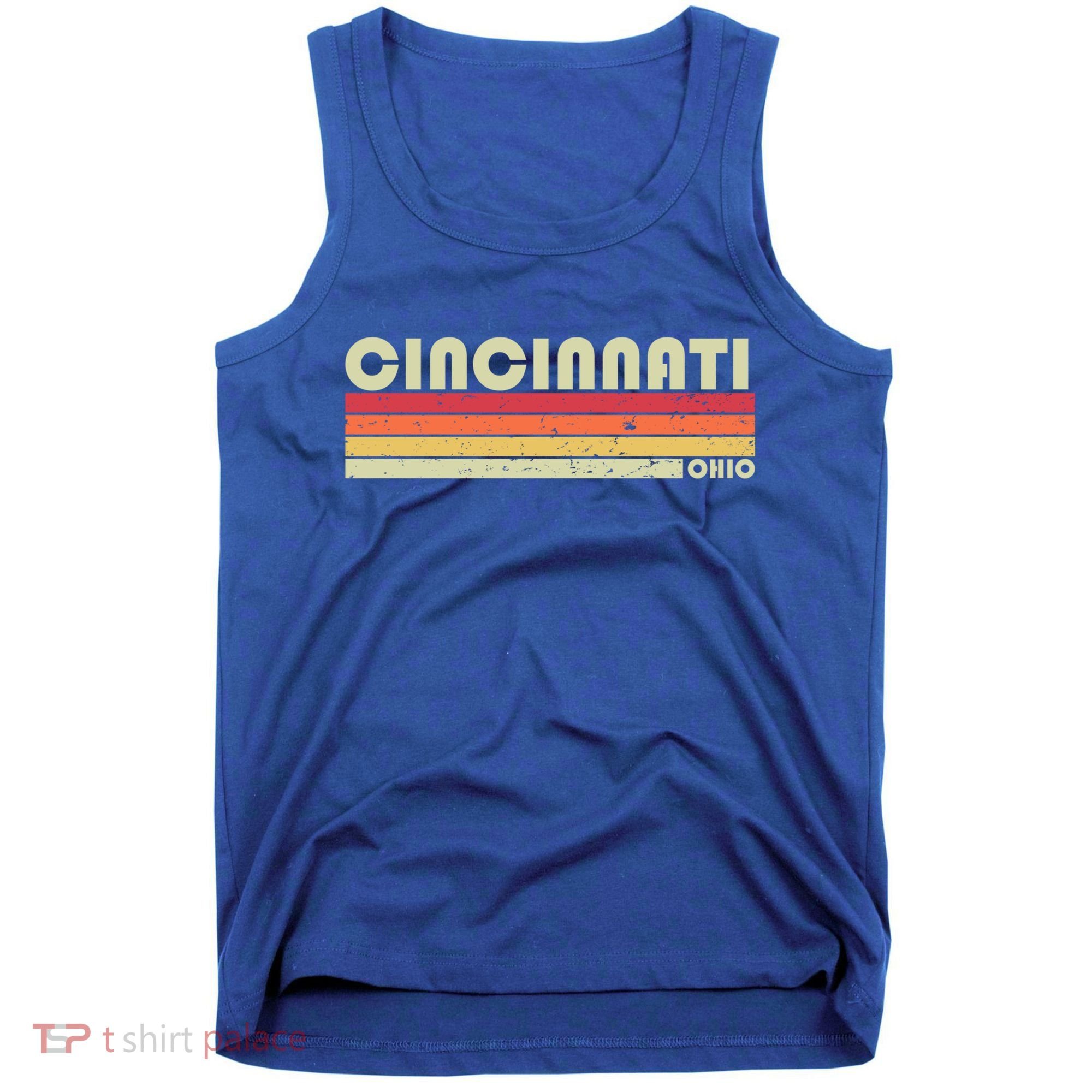 Cincinnati Oh Ohio Funny City Home Roots Gift Retro 70s 80s Gift Tank Top