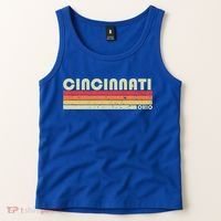 Cincinnati Oh Ohio Funny City Home Roots Gift Retro 70s 80s Gift Tank Top thumb 2