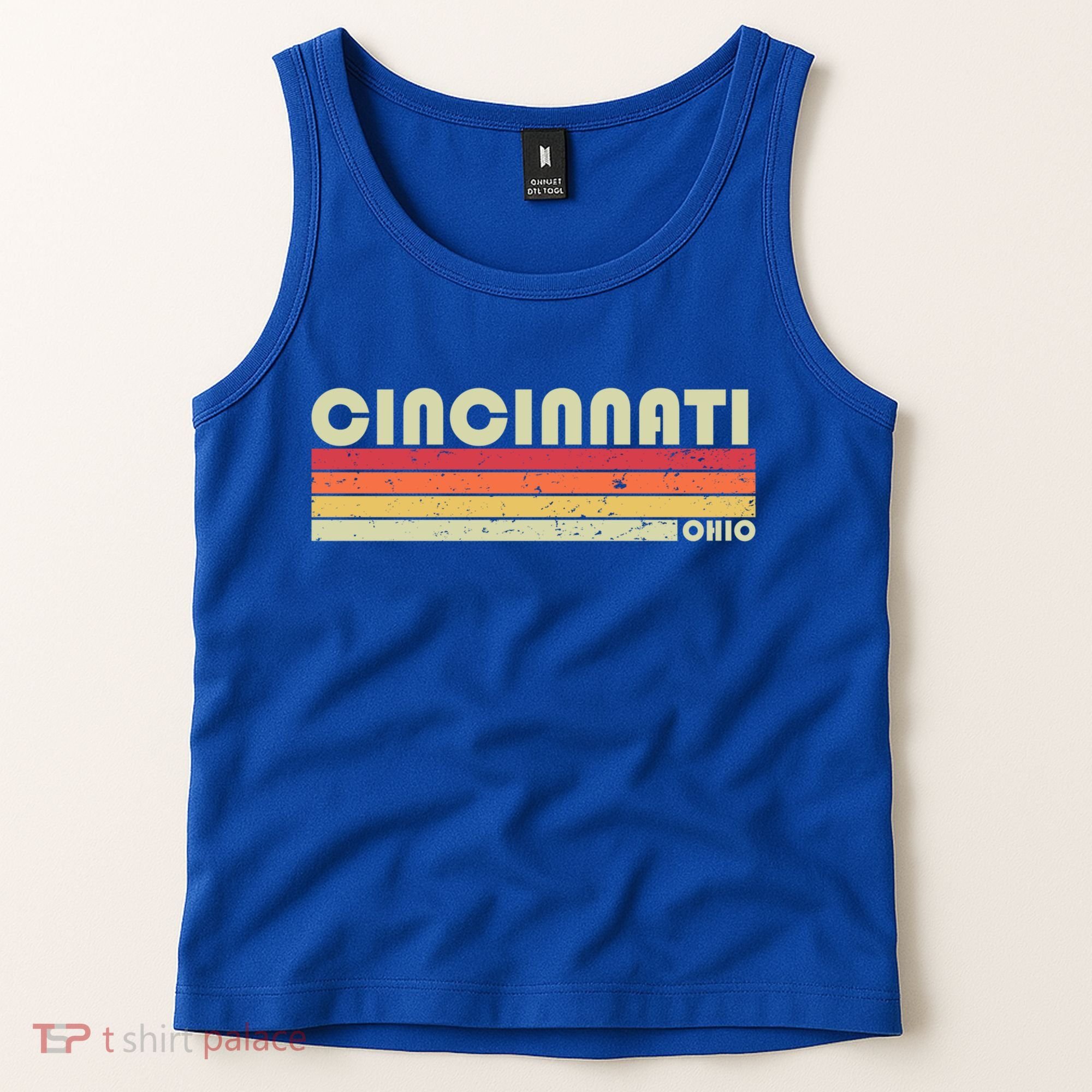 Cincinnati Oh Ohio Funny City Home Roots Gift Retro 70s 80s Gift Tank Top