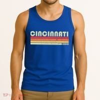 Cincinnati Oh Ohio Funny City Home Roots Gift Retro 70s 80s Gift Tank Top thumb 3