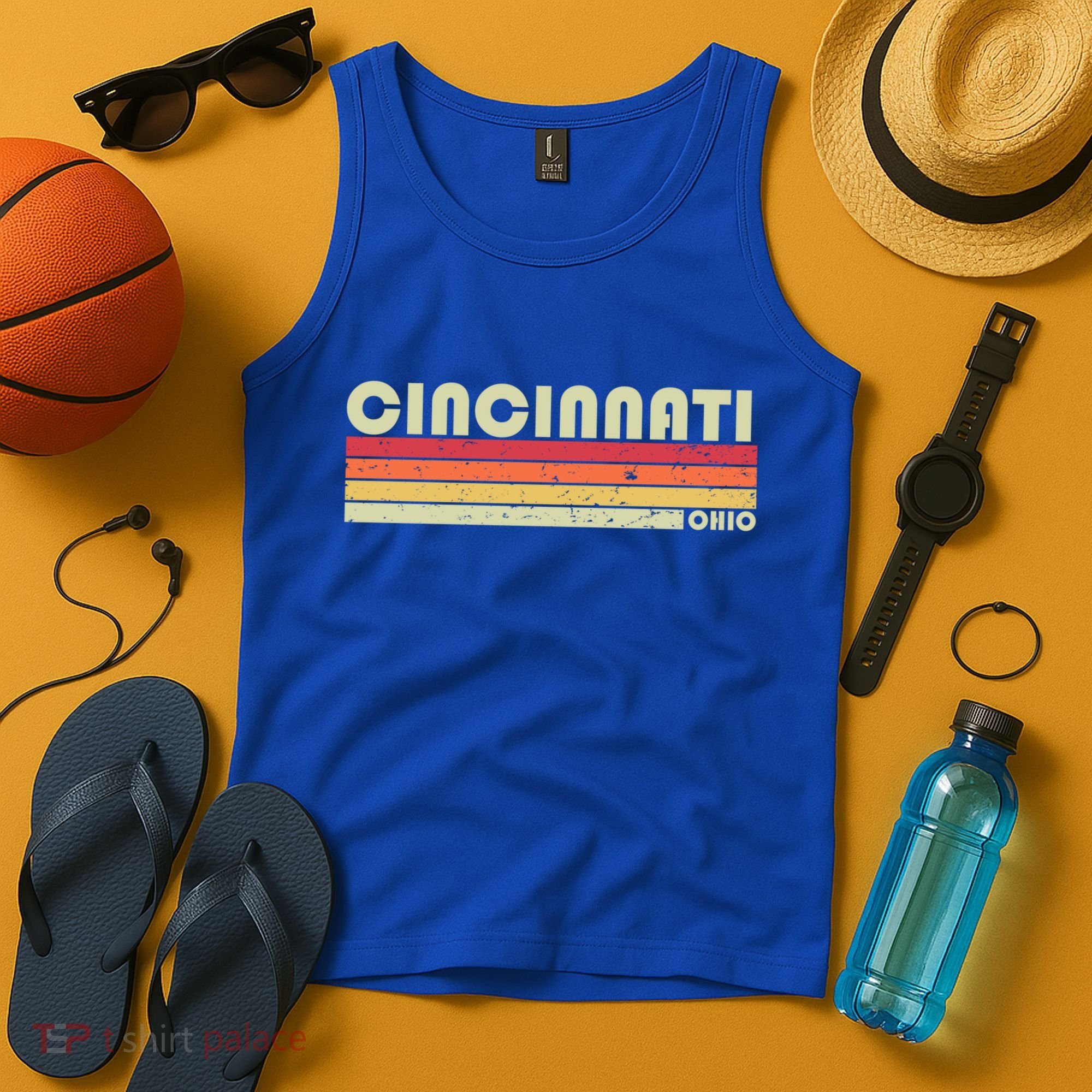 Cincinnati Oh Ohio Funny City Home Roots Gift Retro 70s 80s Gift Tank Top