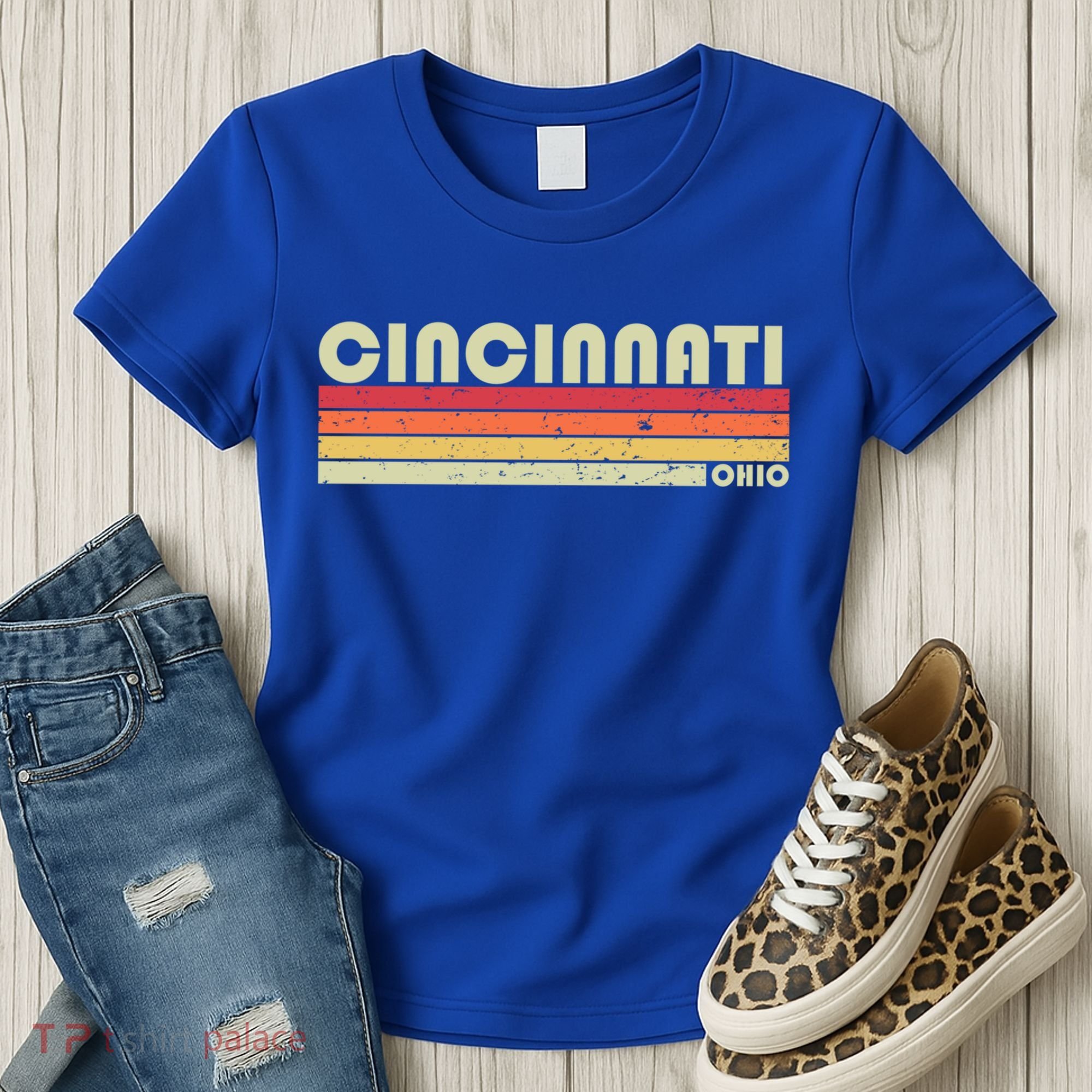 Cincinnati Oh Ohio Funny City Home Roots Gift Retro 70s 80s Gift Women's T-Shirt