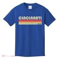 Cincinnati Oh Ohio Funny City Home Roots Gift Retro 70s 80s Gift Kids T-Shirt thumb 0