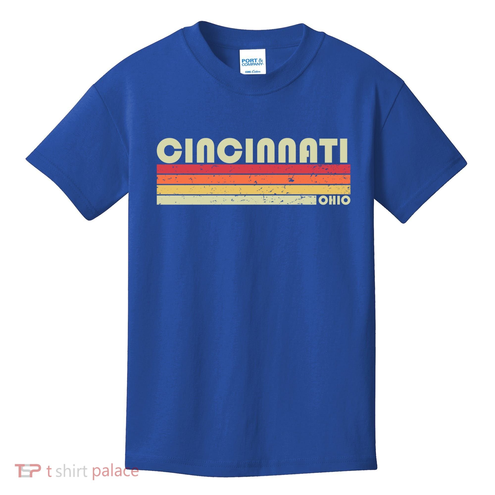 Cincinnati Oh Ohio Funny City Home Roots Gift Retro 70s 80s Gift Kids T-Shirt