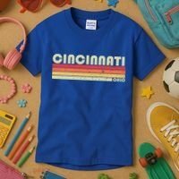 Cincinnati Oh Ohio Funny City Home Roots Gift Retro 70s 80s Gift Kids T-Shirt thumb 3