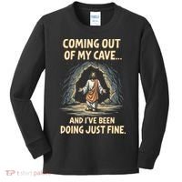 Coming Out Of My Cave And Ive Been Doing Just Fine Kids Long Sleeve Shirt thumb 0