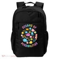 Cute Oceans Of Possibilities Summer Reading Sea Creatures Backpack thumb 0
