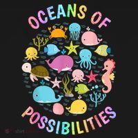 Cute Oceans Of Possibilities Summer Reading Sea Creatures Women's Hoodie thumb 2
