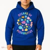 Cute Oceans Of Possibilities Summer Reading Sea Creatures Hoodie thumb 2