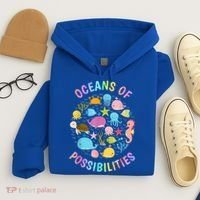 Cute Oceans Of Possibilities Summer Reading Sea Creatures Hoodie thumb 4