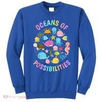 Cute Oceans Of Possibilities Summer Reading Sea Creatures Sweatshirt thumb 0