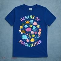 Cute Oceans Of Possibilities Summer Reading Sea Creatures T-Shirt thumb 5