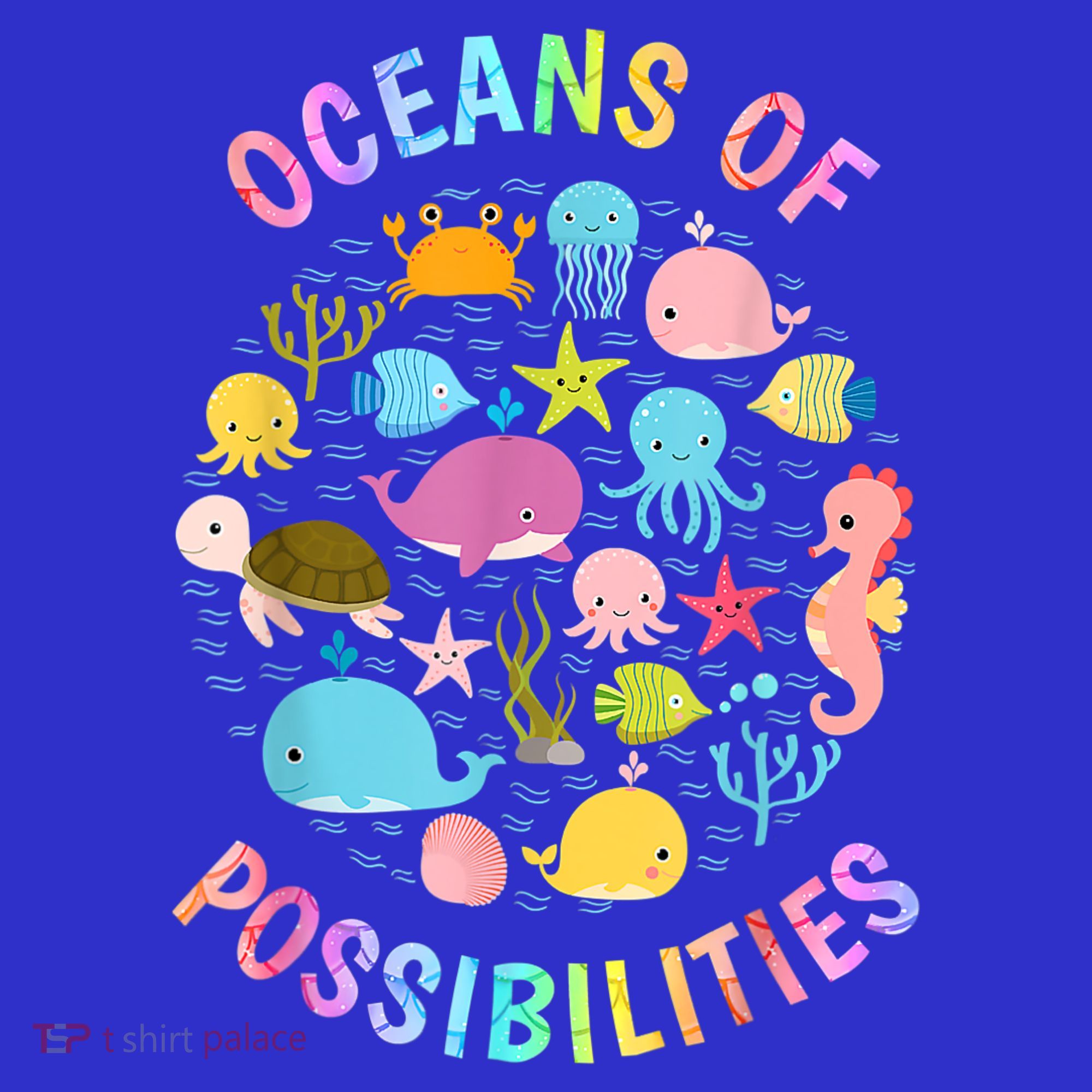 Cute Oceans Of Possibilities Summer Reading Sea Creatures Women's Tank Top