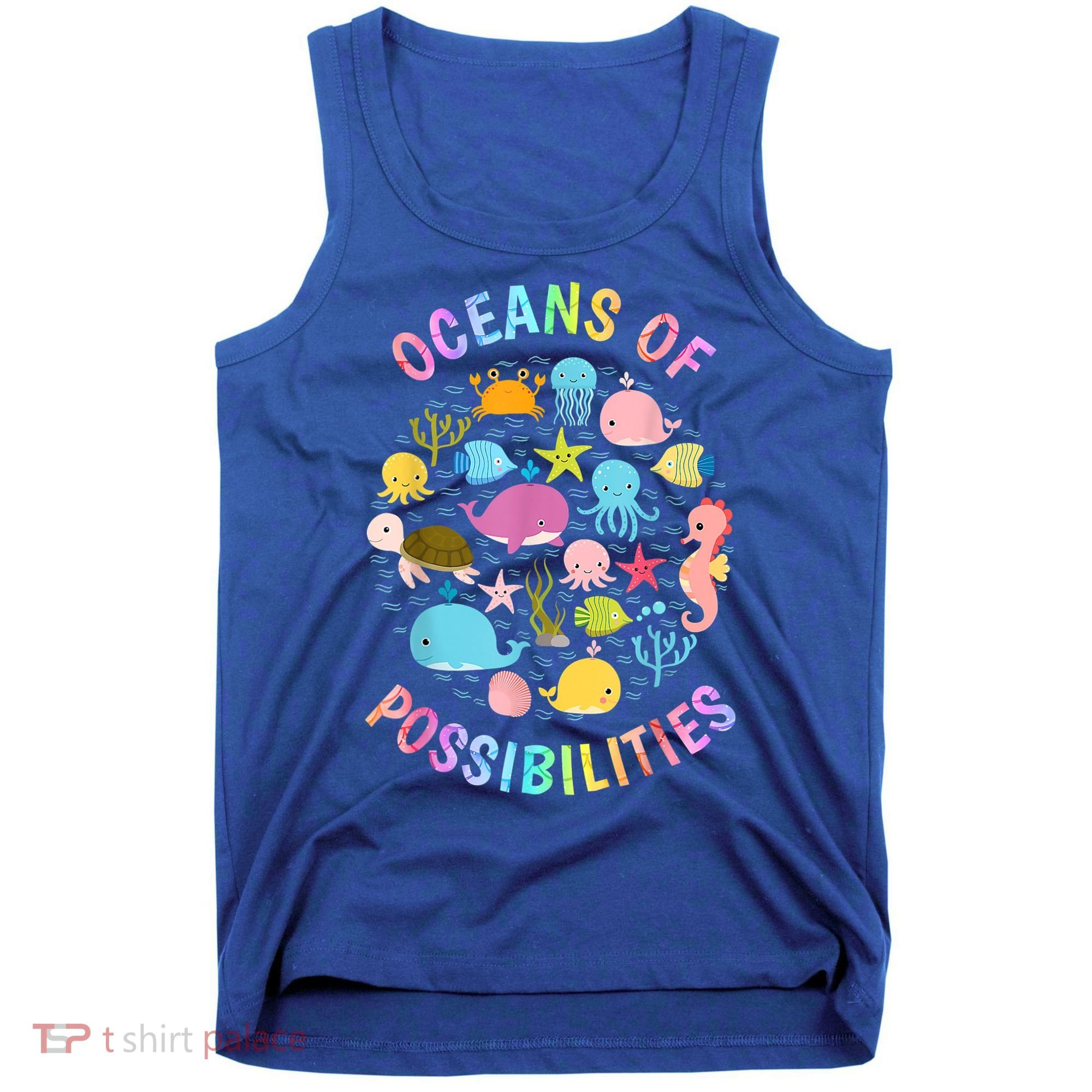 Cute Oceans Of Possibilities Summer Reading Sea Creatures Tank Top
