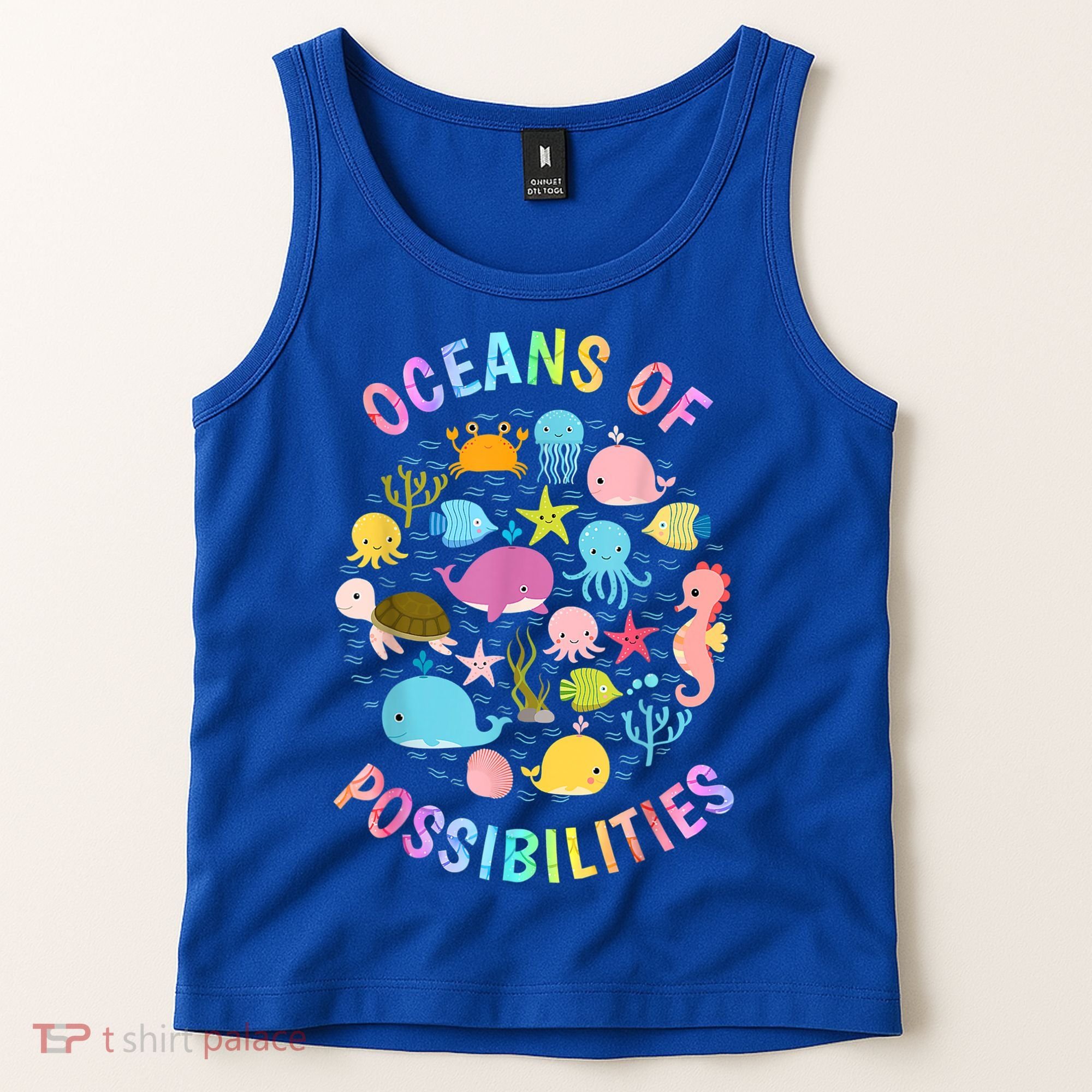 Cute Oceans Of Possibilities Summer Reading Sea Creatures Tank Top