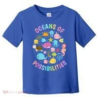 Cute Oceans Of Possibilities Summer Reading Sea Creatures Toddler T-Shirt thumb 0