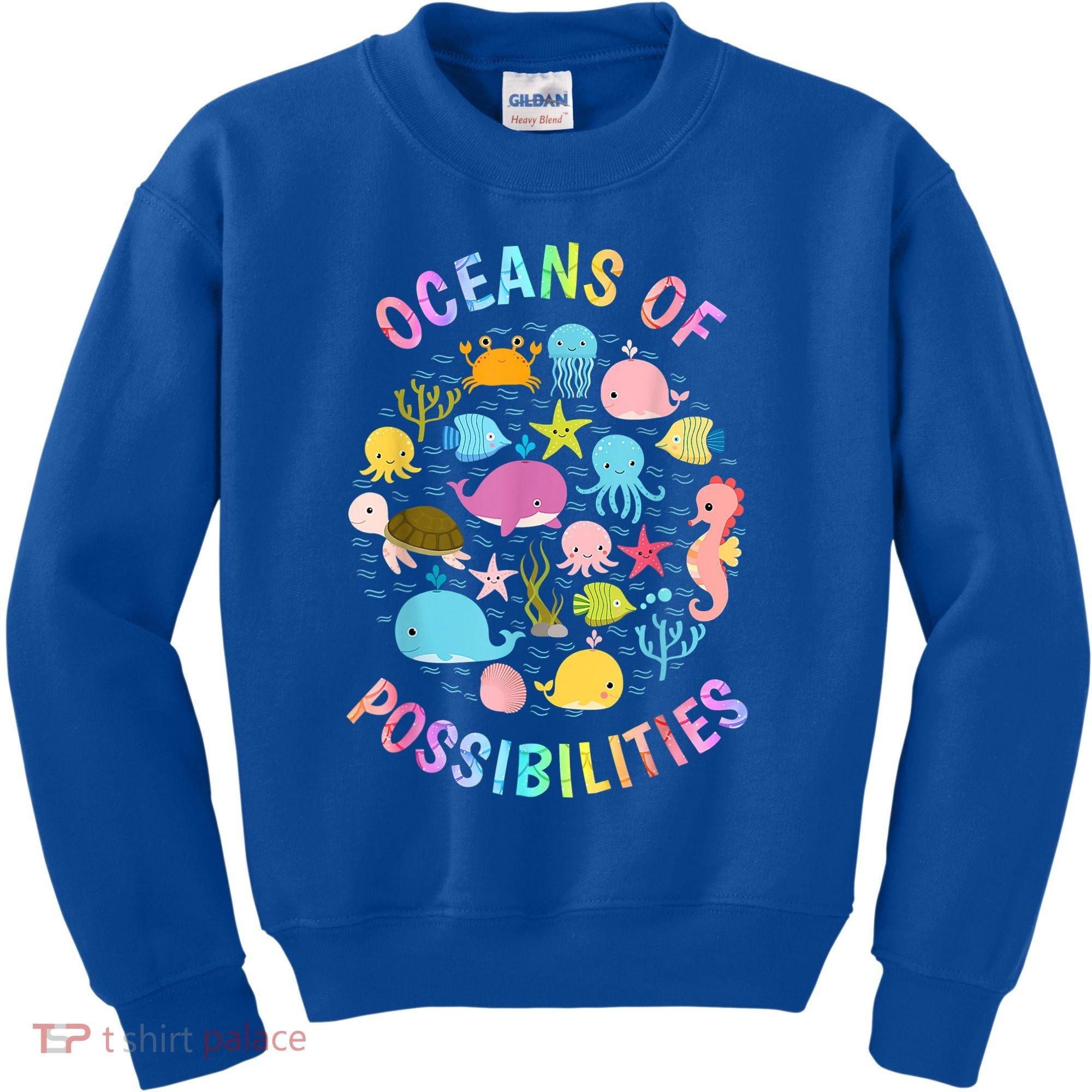 Cute Oceans Of Possibilities Summer Reading Sea Creatures Kids Sweatshirt