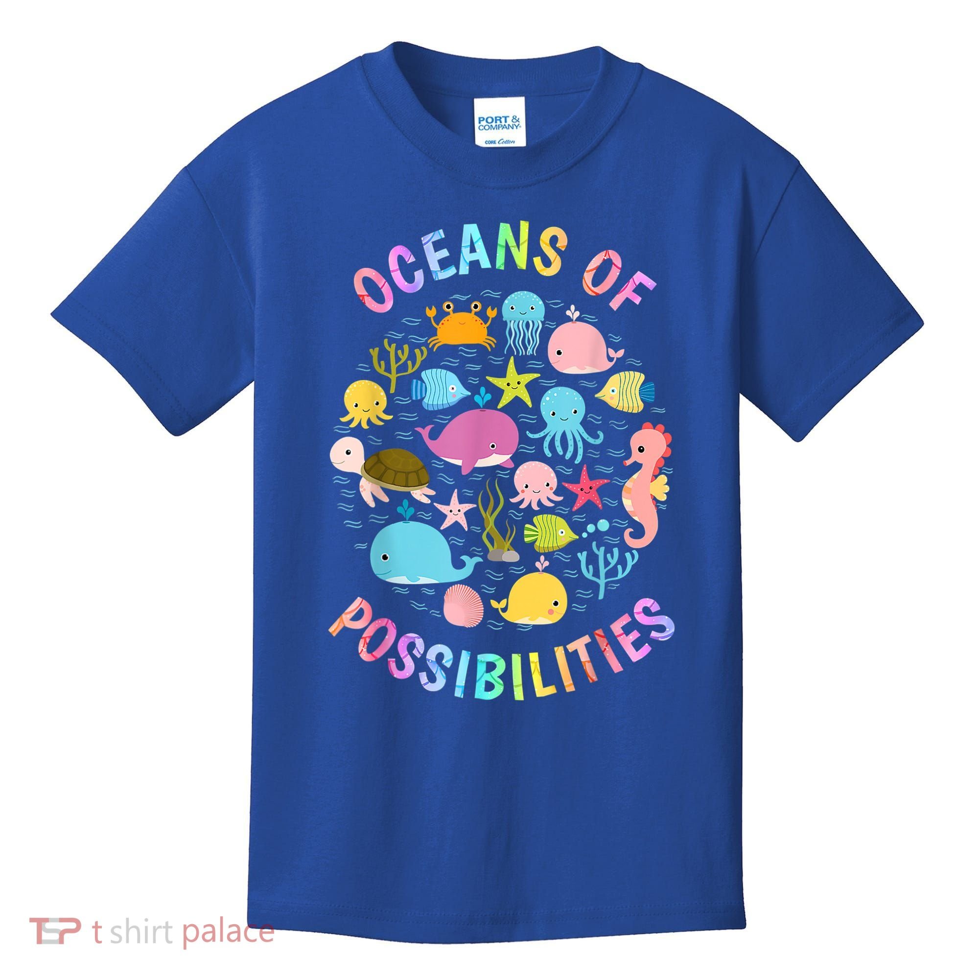 Cute Oceans Of Possibilities Summer Reading Sea Creatures Kids T-Shirt