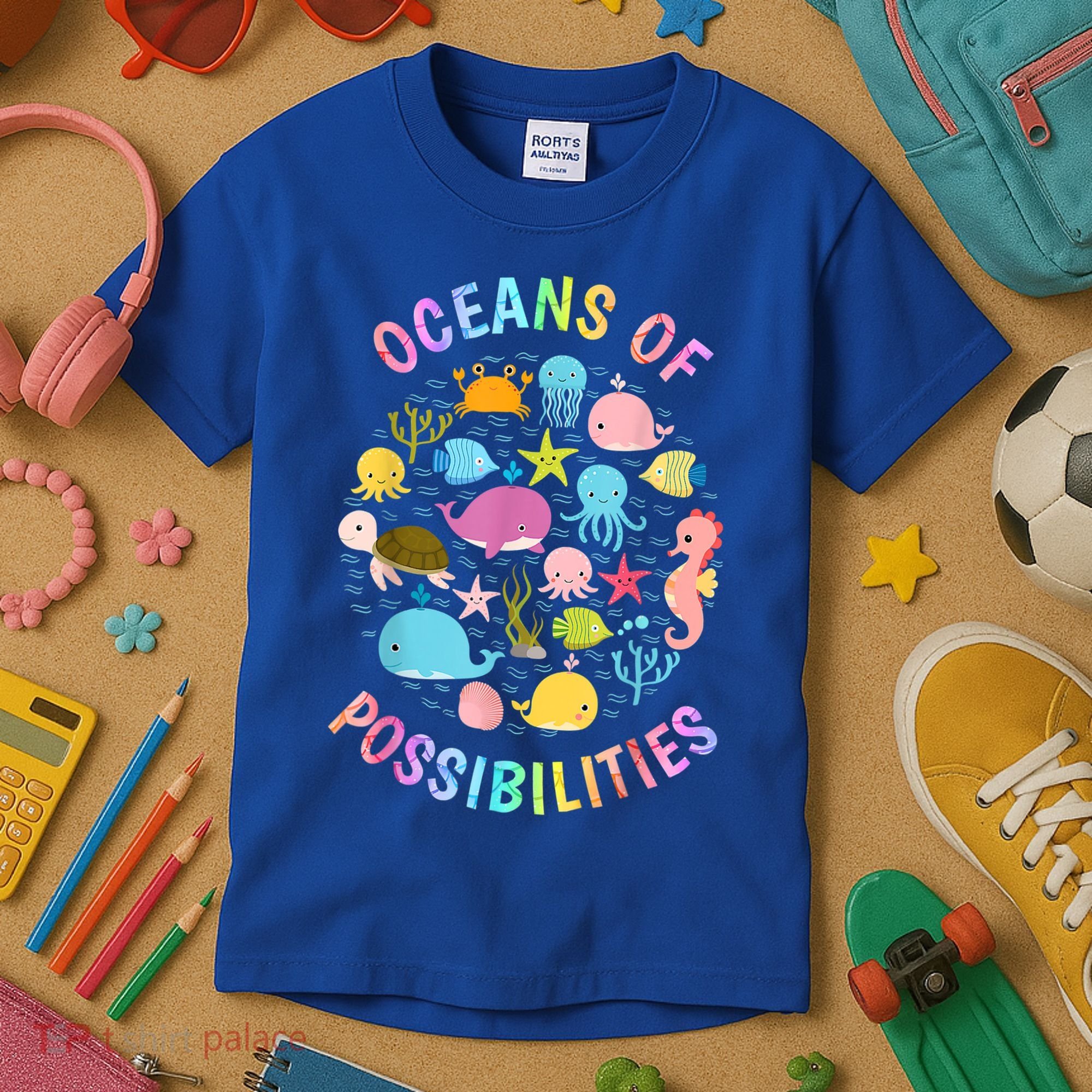 Cute Oceans Of Possibilities Summer Reading Sea Creatures Kids T-Shirt