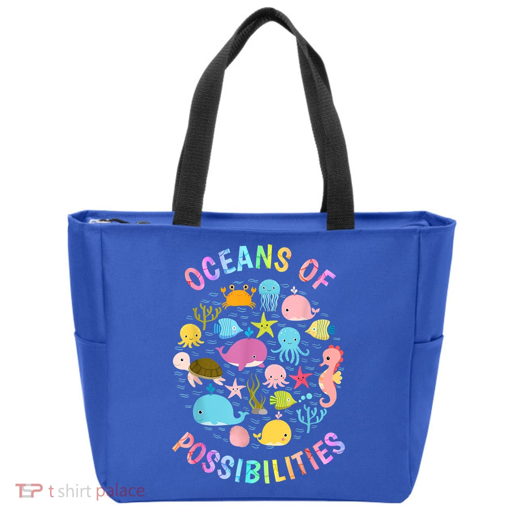 Cute Oceans Of Possibilities Summer Reading Sea Creatures Tote Bag