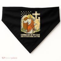 Coming Out Of My Cave Jesus USA-Made Doggie Bandana thumb 0