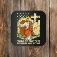 Coming Out Of My Cave Jesus Coaster thumb 0
