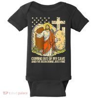 Coming Out Of My Cave Jesus Baby Bodysuit thumb 0