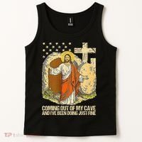 Coming Out Of My Cave Jesus Tank Top thumb 2