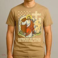Coming Out Of My Cave Jesus T-Shirt thumb 3