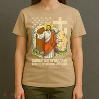 Coming Out Of My Cave Jesus T-Shirt thumb 4