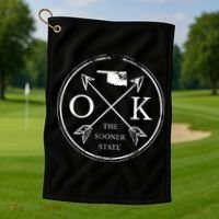 Cute Oklahoma Ok The Sooner State Golf Towel thumb 1