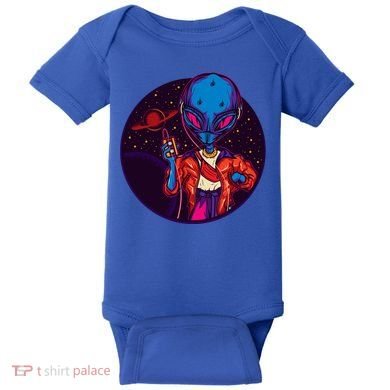 Cool Alien Headset Baby Bodysuit