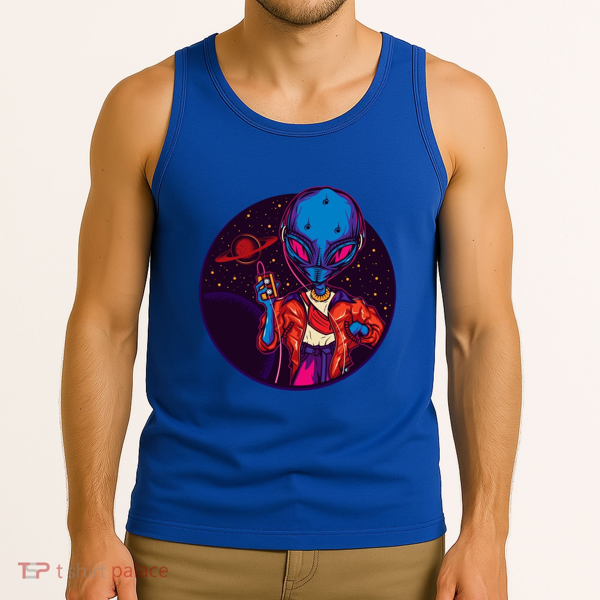 Cool Alien Headset Tank Top