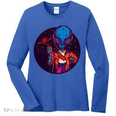 Cool Alien Headset Women's Long Sleeve Shirt