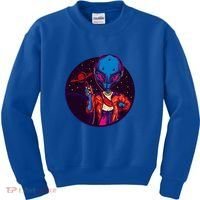 Cool Alien Headset Kids Sweatshirt thumb 0