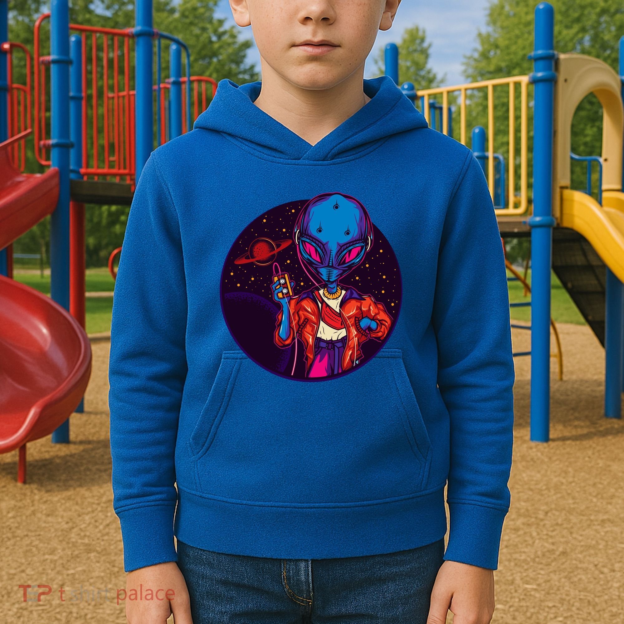Cool Alien Headset Kids Hoodie