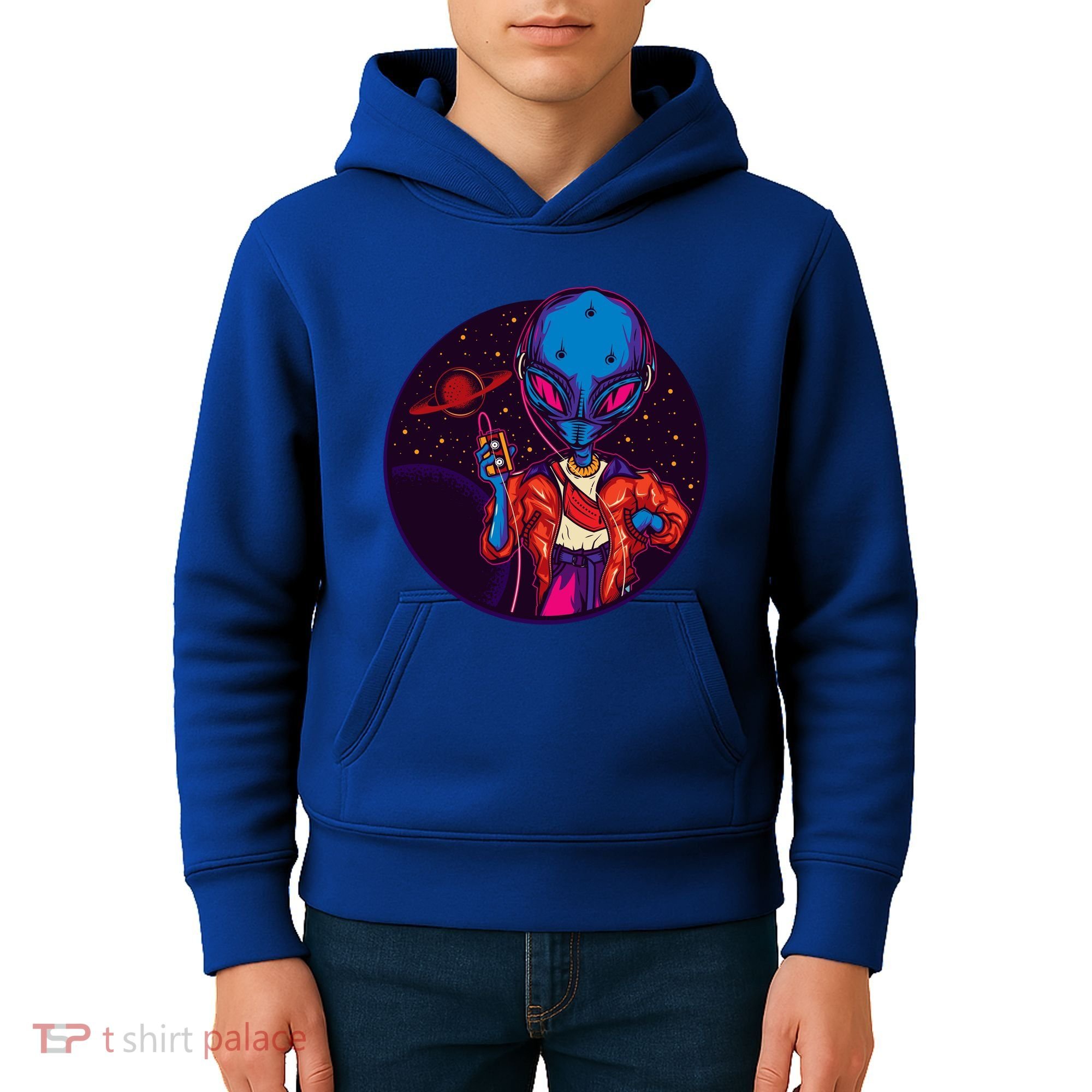 Cool Alien Headset Kids Hoodie