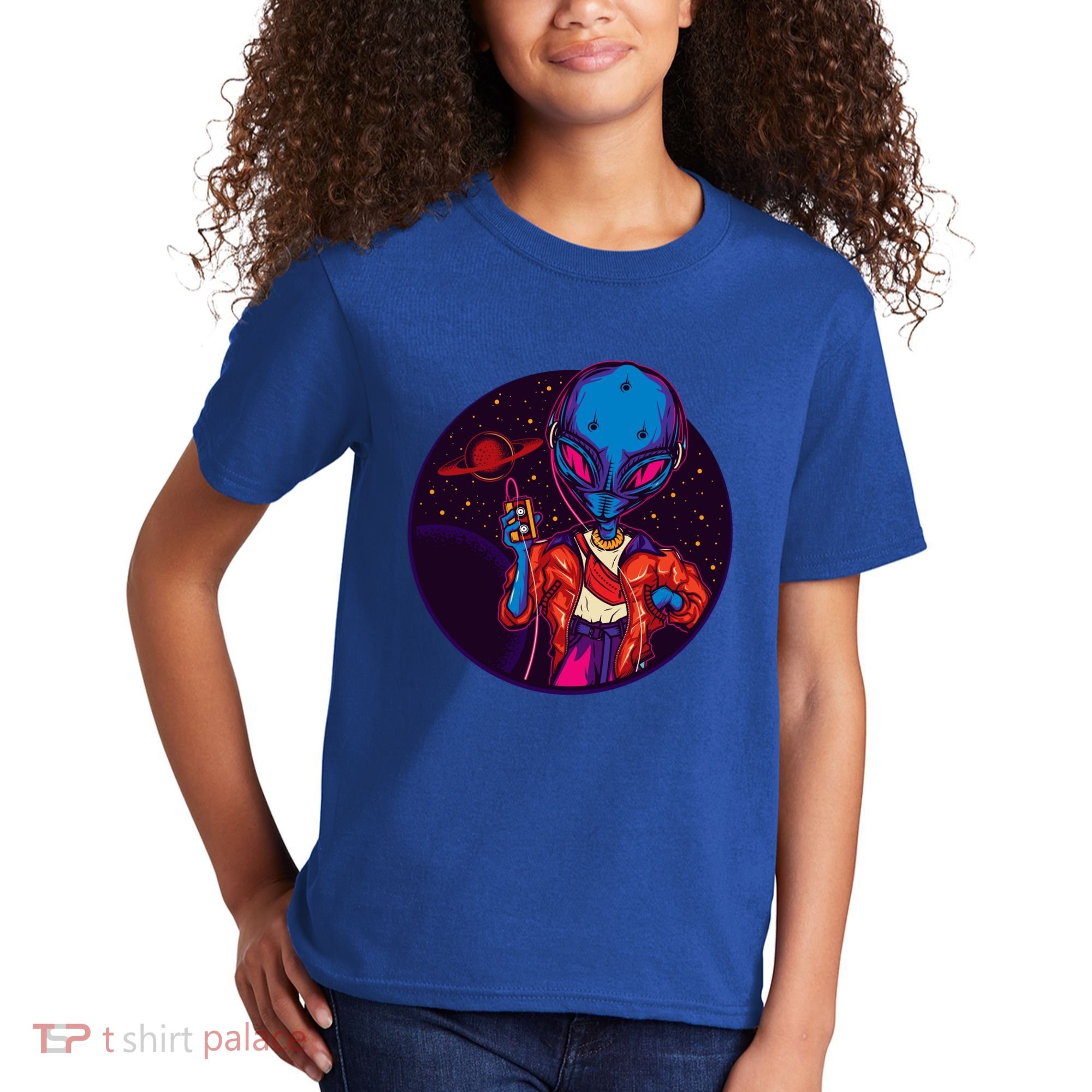 Cool Alien Headset Kids T-Shirt