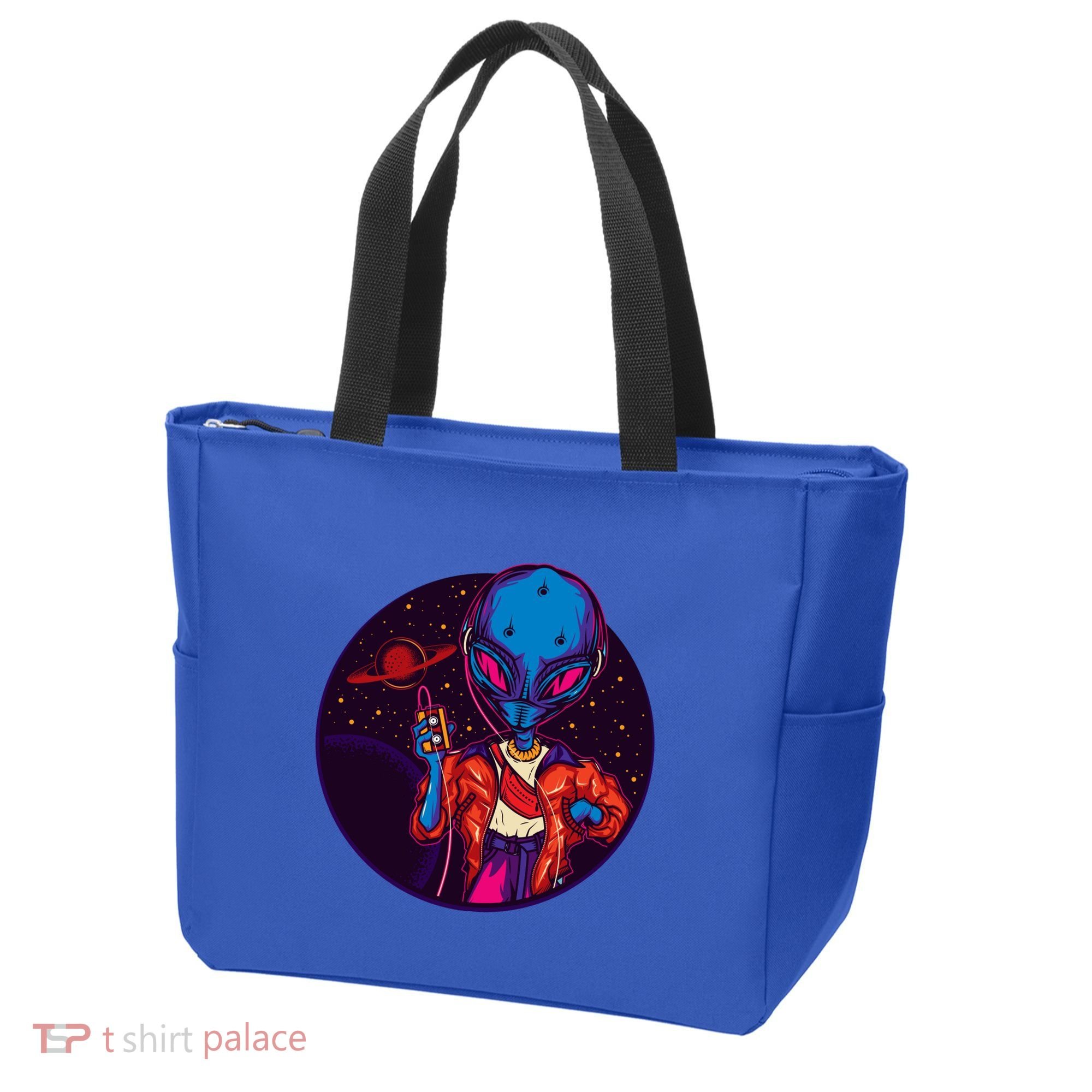 Cool Alien Headset Tote Bag