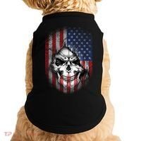 Cool American Flag Skull Graphic Doggie Tank thumb 0