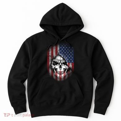 Cool American Flag Skull Graphic Hoodie