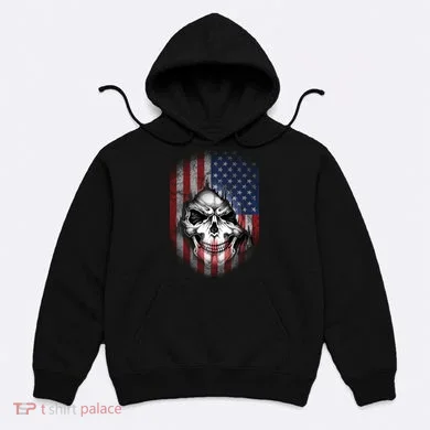 Cool American Flag Skull Graphic Hoodie