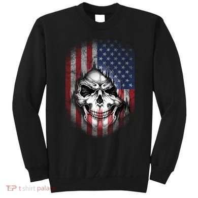 Cool American Flag Skull Graphic Sweatshirt