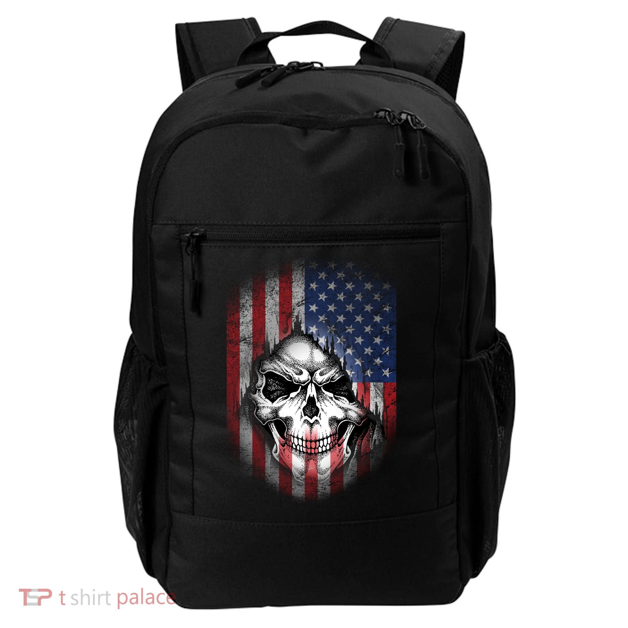 Cool American Flag Skull Graphic Backpack