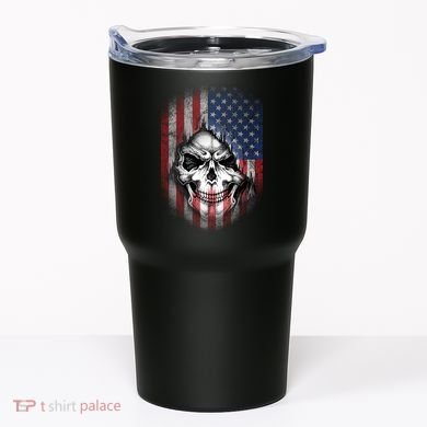 Cool American Flag Skull Graphic Tumbler
