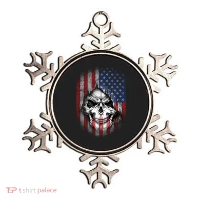 Cool American Flag Skull Graphic Ornament
