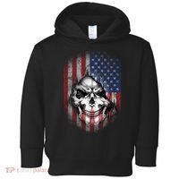 Cool American Flag Skull Graphic Toddler Hoodie thumb 0